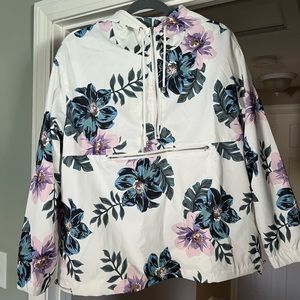Medium windbreaker/raincoat pullover hoodie - from Amazon. Pretty florals!